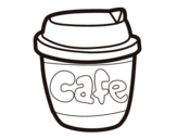 Coffee glass coloring page