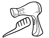 Comb and hairdryer coloring page