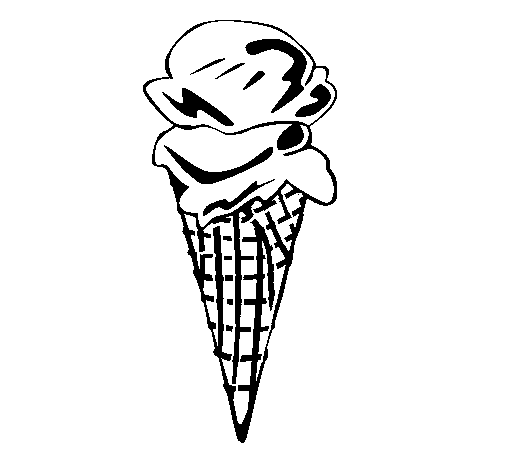 Cone with two scoops coloring page