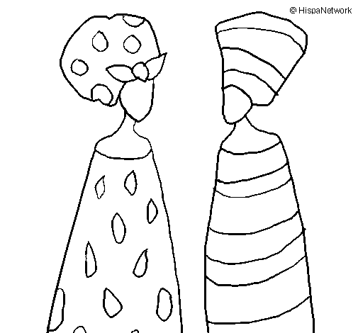 Congolese women coloring page