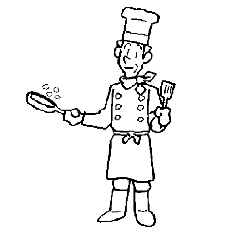 Cook cooking coloring page