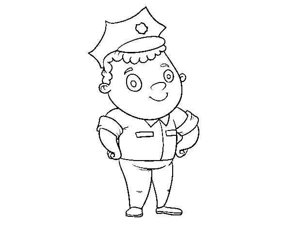 Cop officer coloring page
