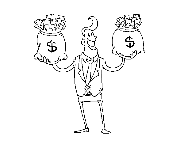 Corrupt businessman coloring page