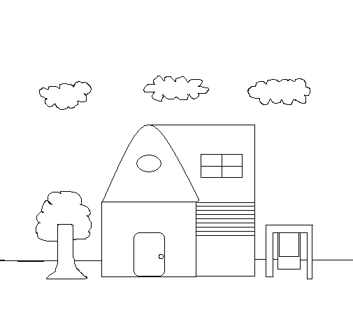 Cottage III coloring page