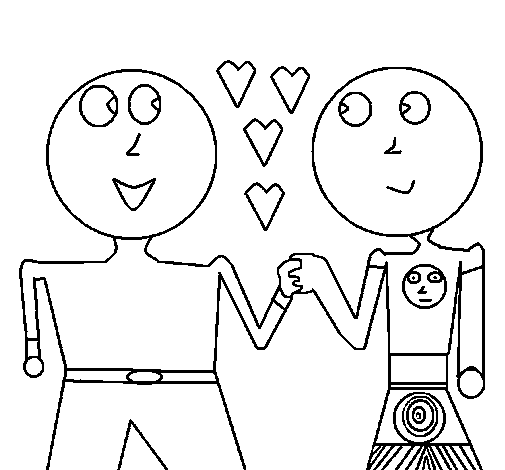 Couple in love 2a coloring page