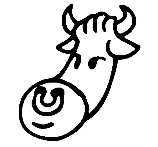 Cow head coloring page