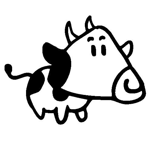 Cow with triangular head coloring page