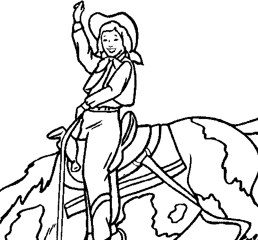 Cowgirl coloring page
