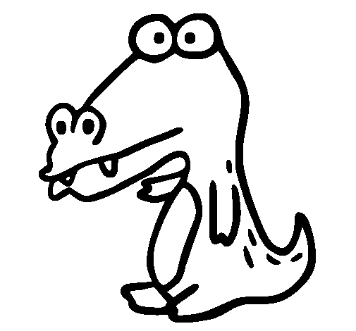 Crocodile waving coloring page