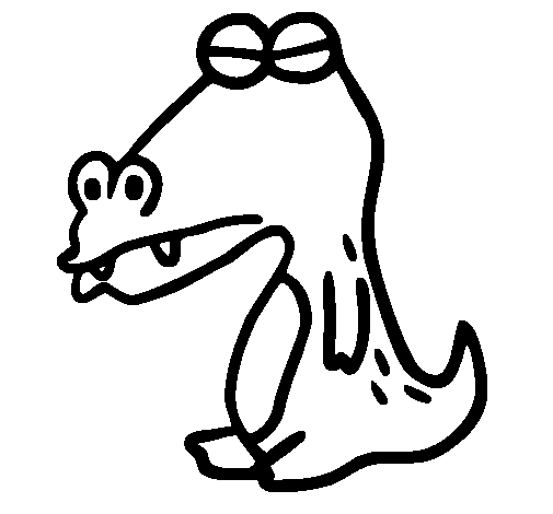 Crocodile with eyes shut coloring page