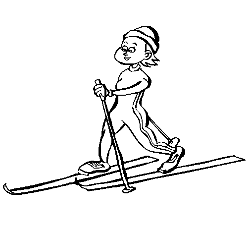 Cross-country skiing coloring page
