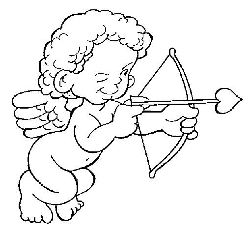Cupid aiming his bow  coloring page