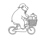 Cyclist bear coloring page