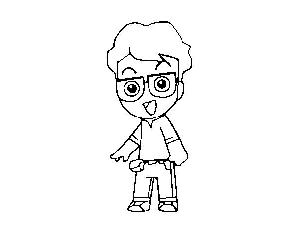 Dad with glasses coloring page