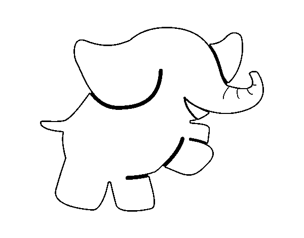 Dancing elephant coloring page
