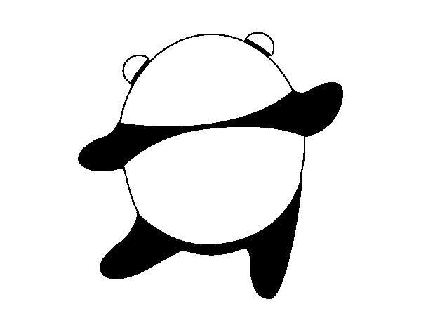 Dancing panda coloring page