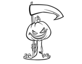Deadly Halloween pumpkin coloring page