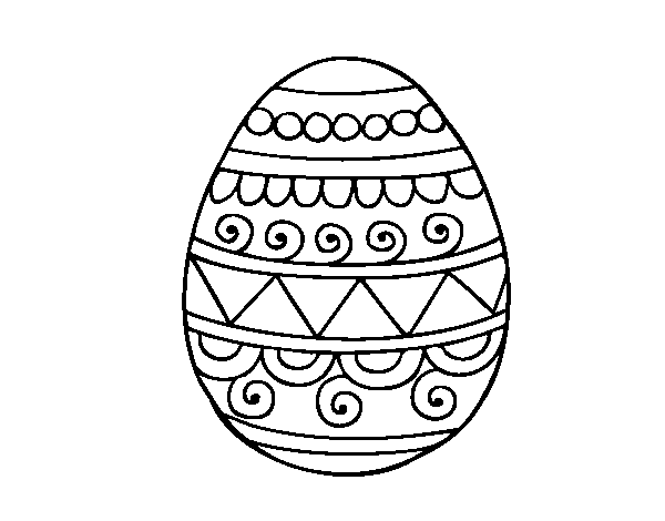 Decorated Easter egg coloring page