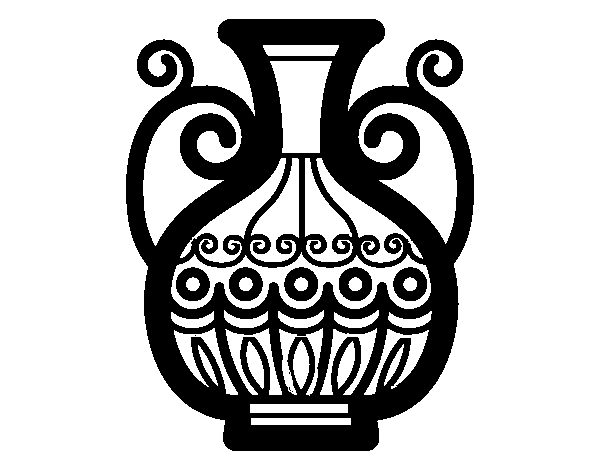 Decorated vase coloring page