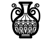 Decorated vase coloring page