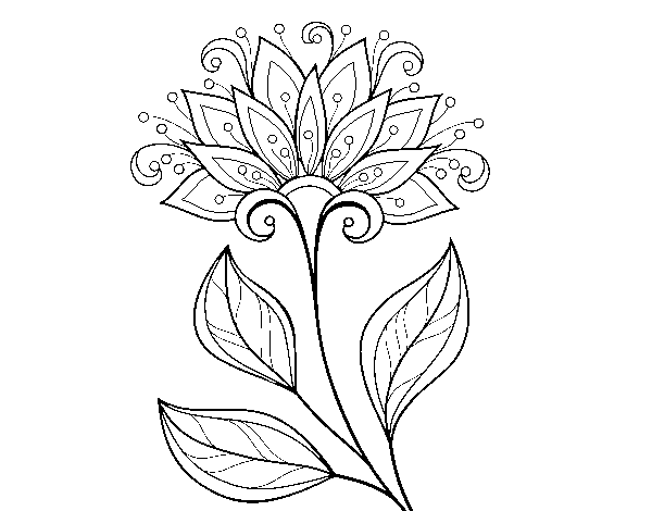 Decorative flower coloring page