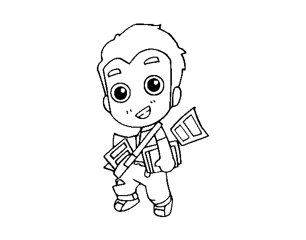 Delivery man coloring page