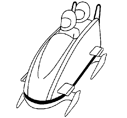 Descent in modern bobsleigh coloring page