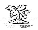 Desert island coloring page