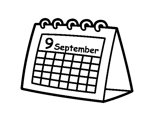 Desk calendar coloring page