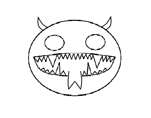 Devil face coloring page
