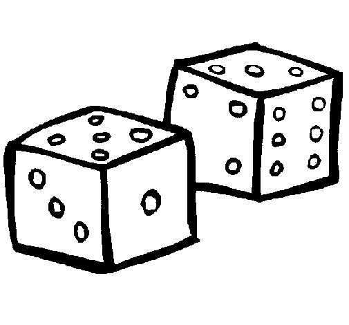 Dice coloring page