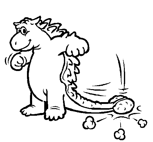 Dinosaur moving tail coloring page