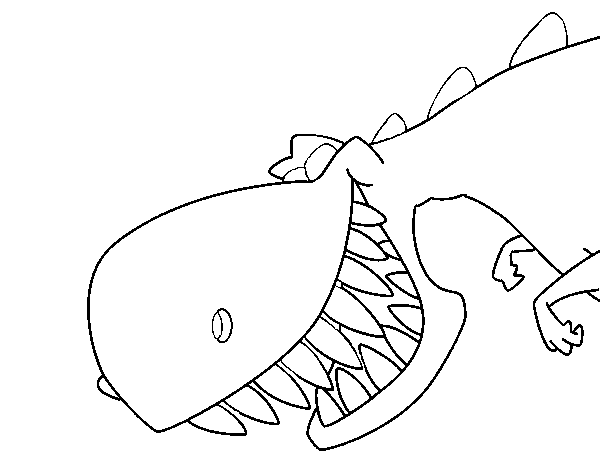 Dinosaur with sharp teeth coloring page