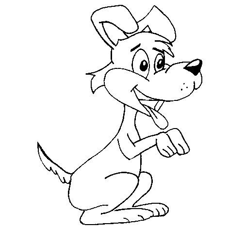 Dog on hind legs coloring page