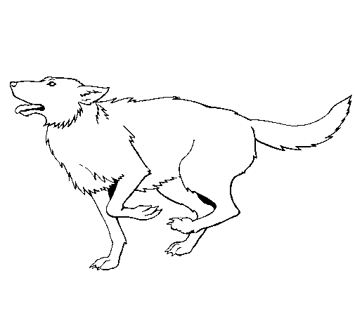 Dog running coloring page