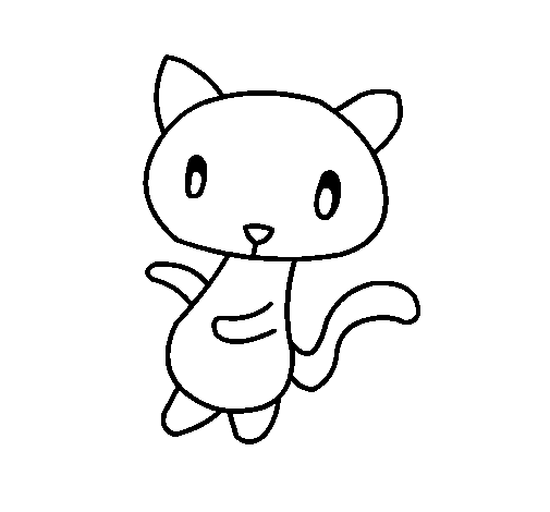 Doodle the cat coloring page