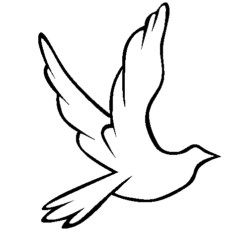 Dove of peace in flight coloring page