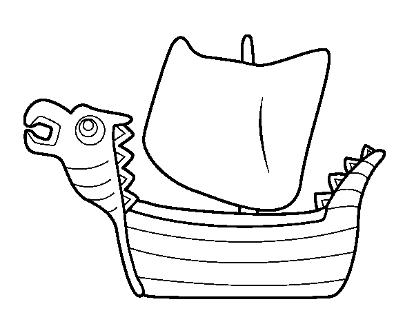 Drakken, Viking boat coloring page