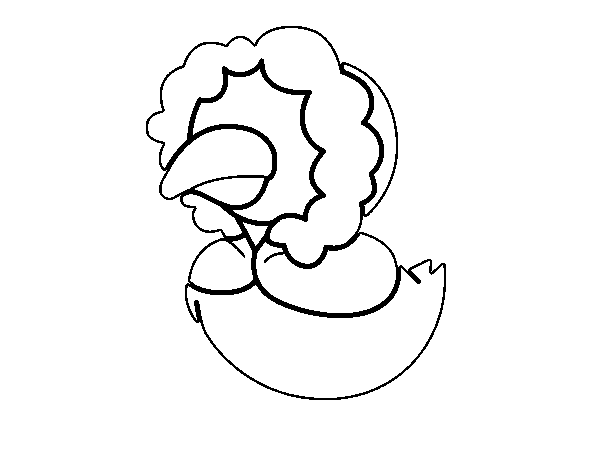 Duck in winter coloring page