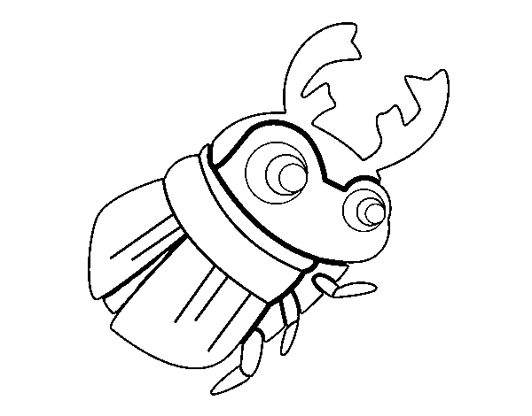 Dung beetle coloring page