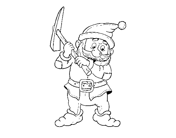 Dwarf from fairy tale coloring page