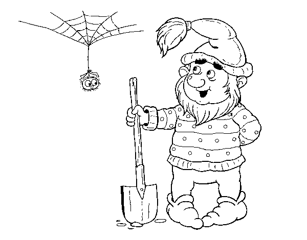Dwarf miner coloring page