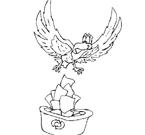 Eagle recycling coloring page