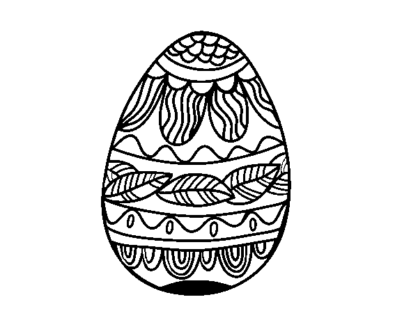 Easter egg with vegetable pattern coloring page