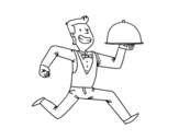 Efficient waiter coloring page