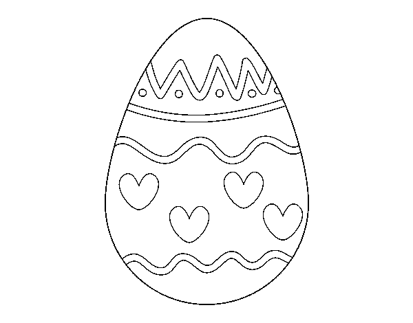 Egg with hearts coloring page