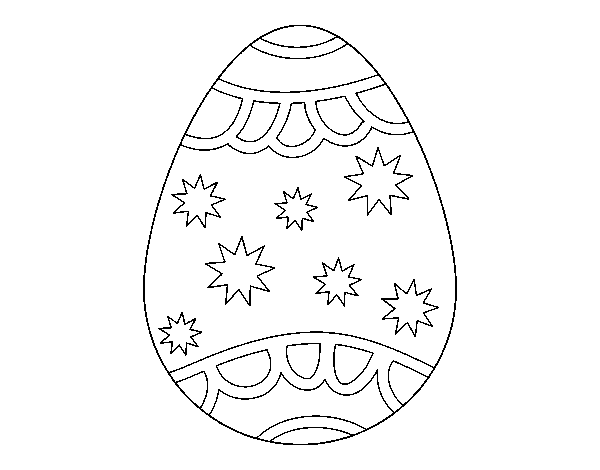 Egg with stars coloring page
