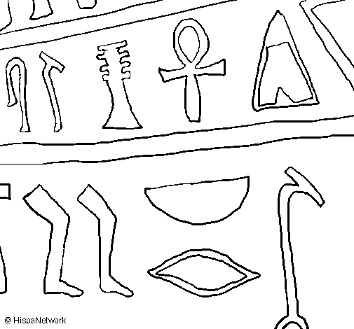 Egyptian hieroglyphs coloring page