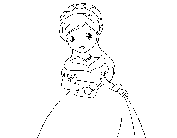 Elegant Princess coloring page