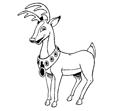Elegant reindeer coloring page